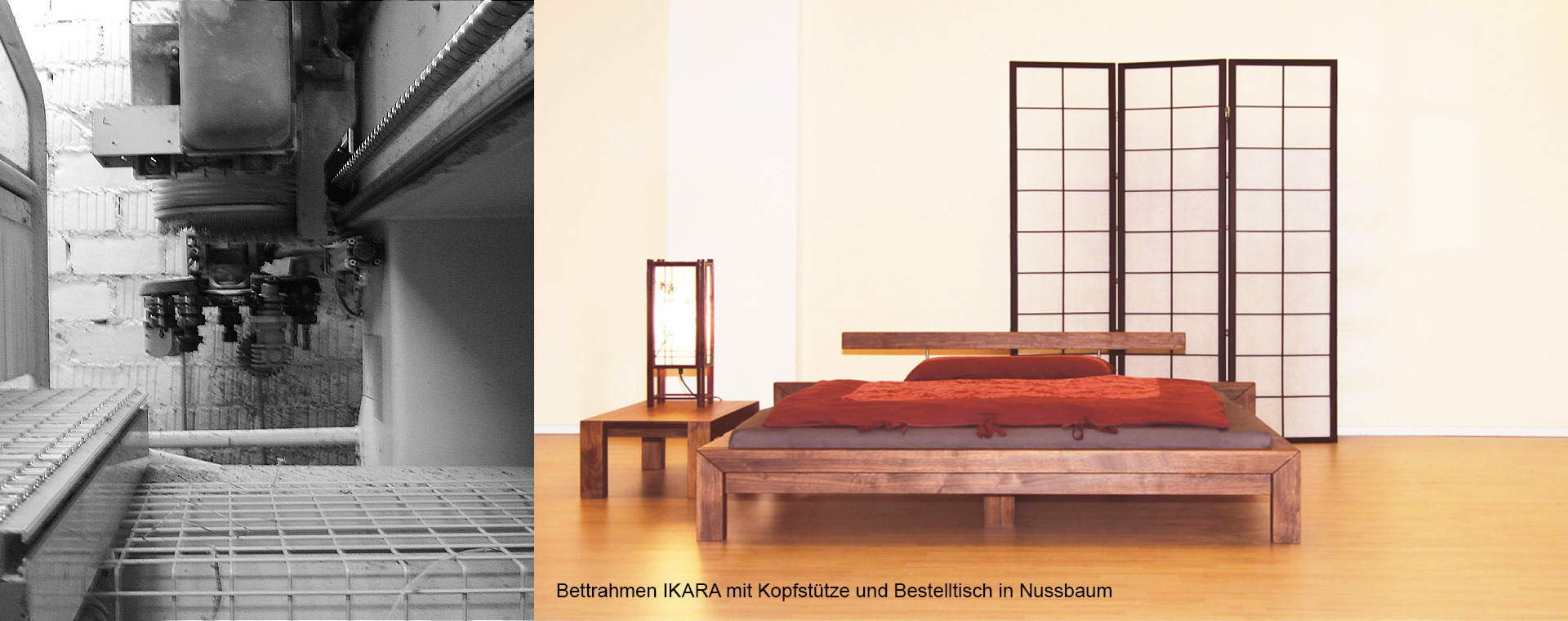 Massivholzbett Ikara Nussbaum