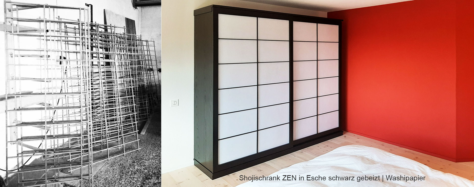 Schrank Shoji Esche schwarz